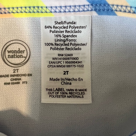 Wonder Nation Toddler Two-Piece Swimsuit Size 2T NWT - Picture 6 of 7